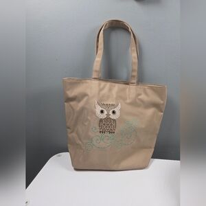 Adorable beaded Owl Tote Bag with coin purse
